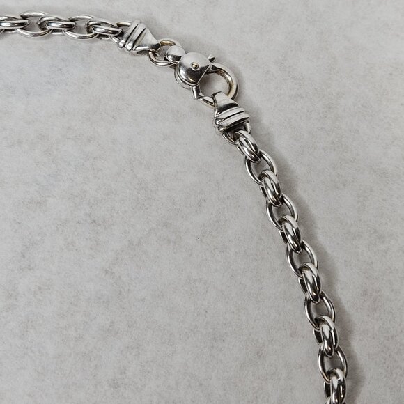 18K Solid White Gold Chain-Link Chain Necklace 20 Grams 18.5 Inches Long - Picture 8 of 10